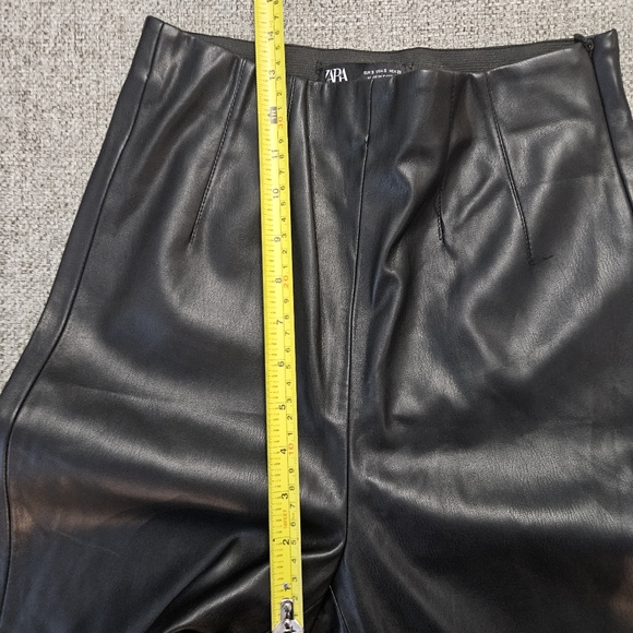 Zara Black Faux Leather Side Zip Ankle Legging Pants sz S - Picture 10 of 11